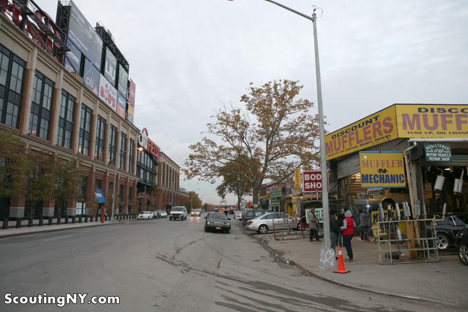 Dilapidated auto body shops in Willets Point, Queens