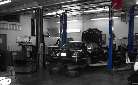 Car Lift in Auto Repair Shop