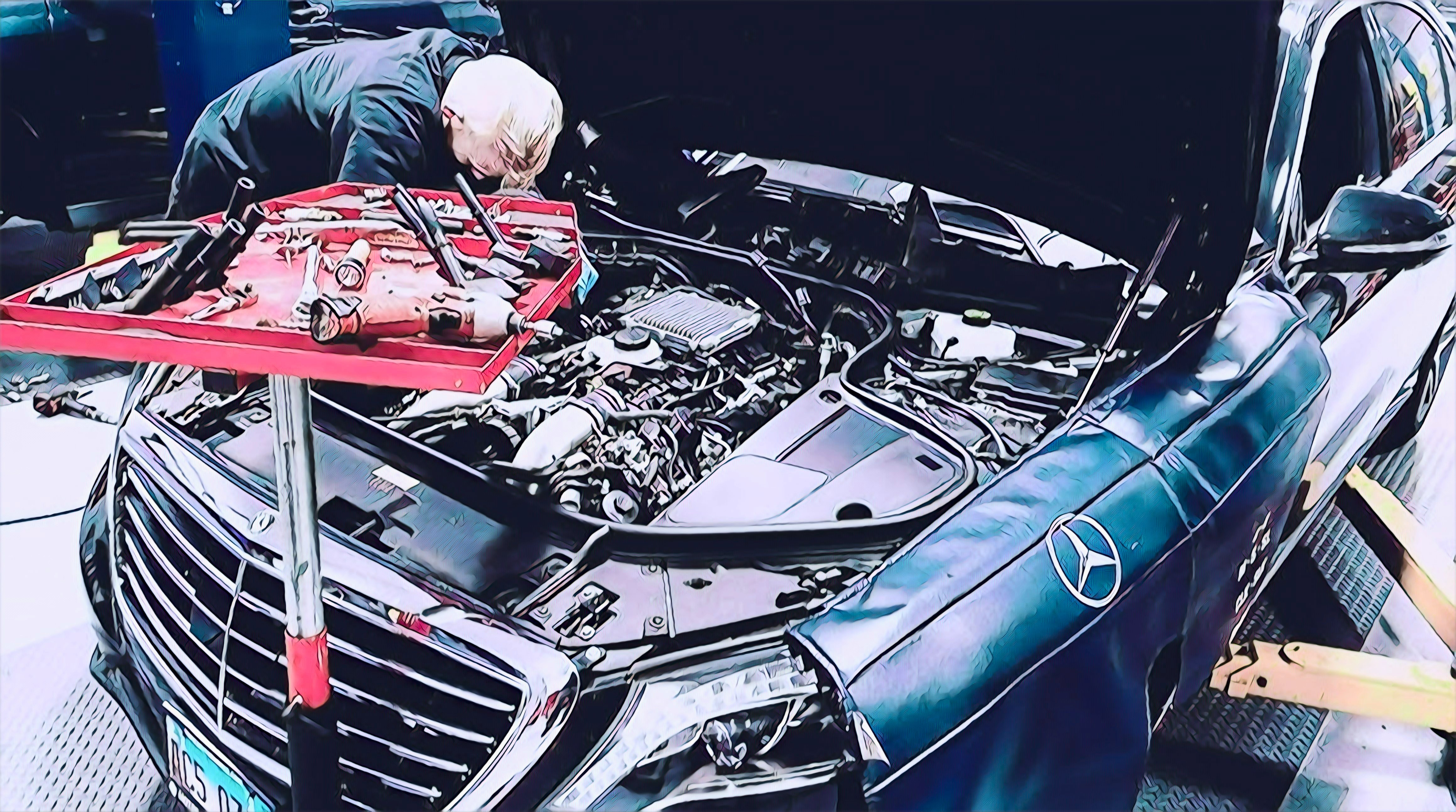 Technician explaining car maintenance needs to a customer for transparency