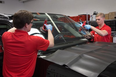 Windshield repair process using resin injection