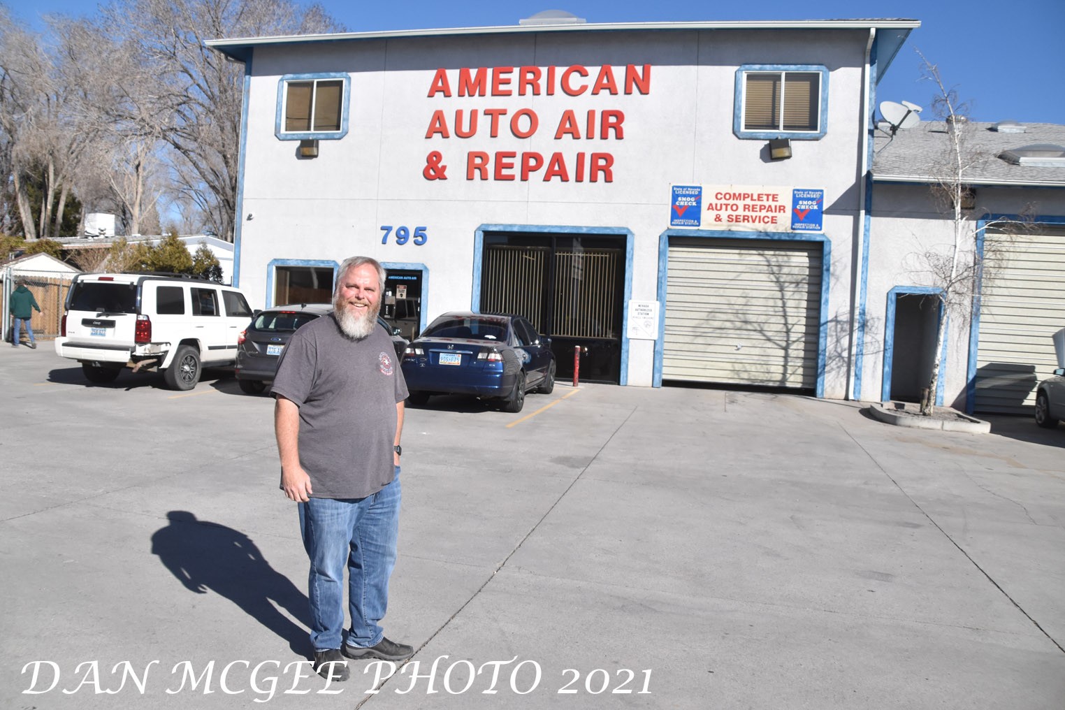 Tom Rankin stands outside of his business, American Auto Air & Repair located at 795 E. Moana Lane in Reno, highlighting his expertise and commitment to the community.