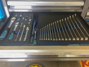 Mobile Mechanic box wrench tools in the van